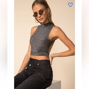 Superdown Sophie Open Back Top Silver